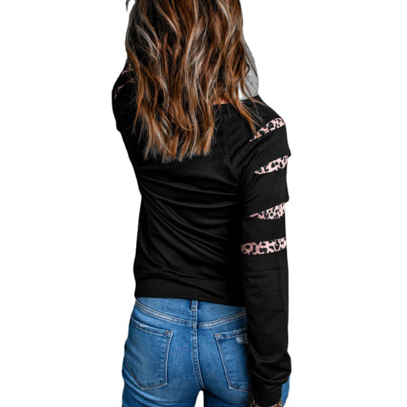 Festive Leopard Print Christmas Sweatshirt for Women