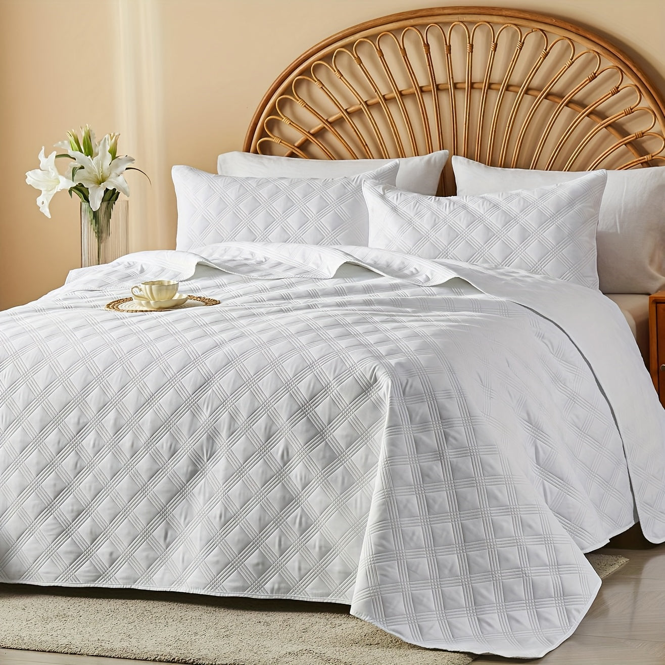 2/3pcs Quilt Set Bedspreads - Soft Cool & Refreshing Summer Quilt Lightweight Microfiber Bedspread - Modern Style Coin Pattern Coverlet For All Seasons - Gifts For The Family