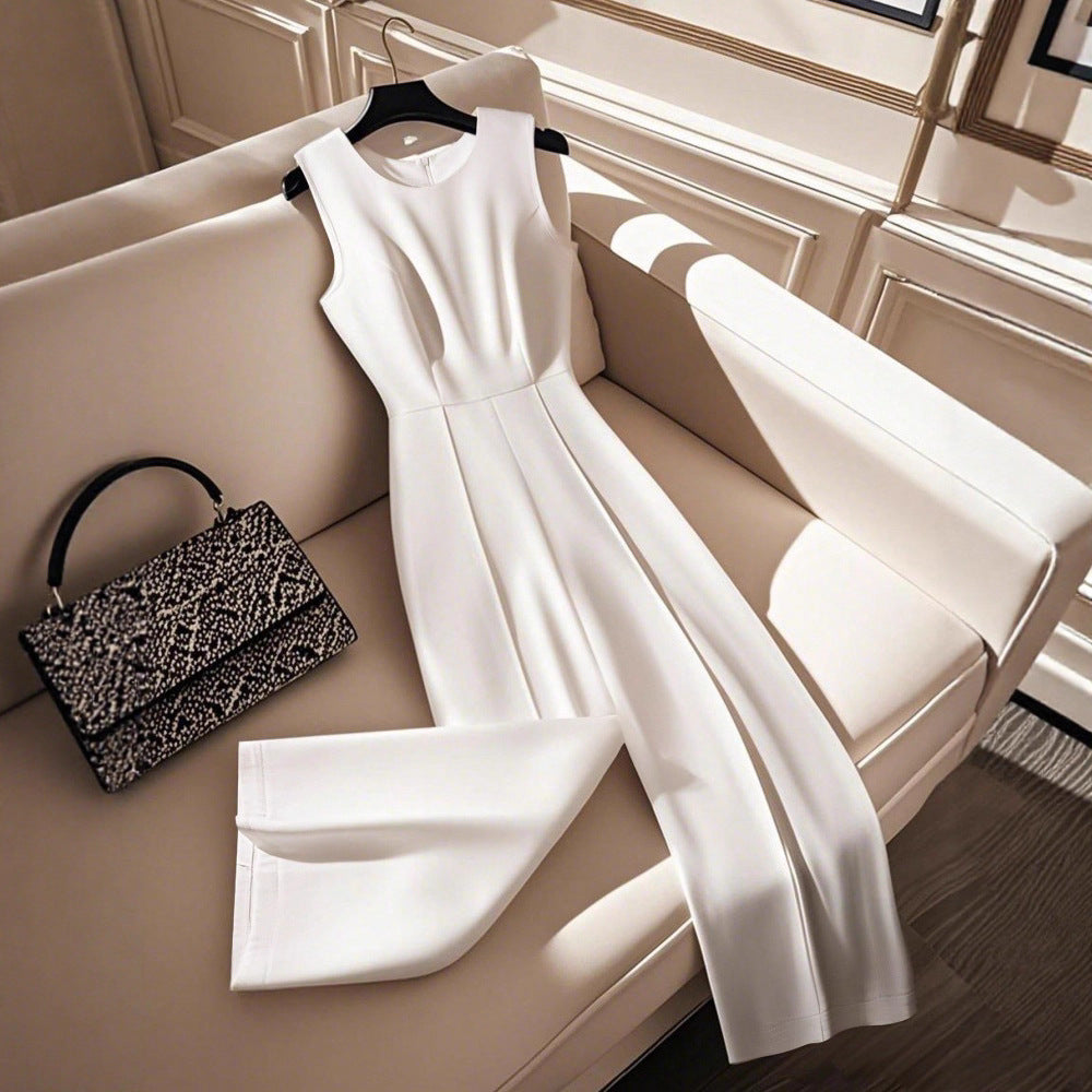 Sleeveless Waist-Cinching Wide-Leg Jumpsuit