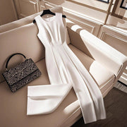 Sleeveless Waist-Cinching Wide-Leg Jumpsuit