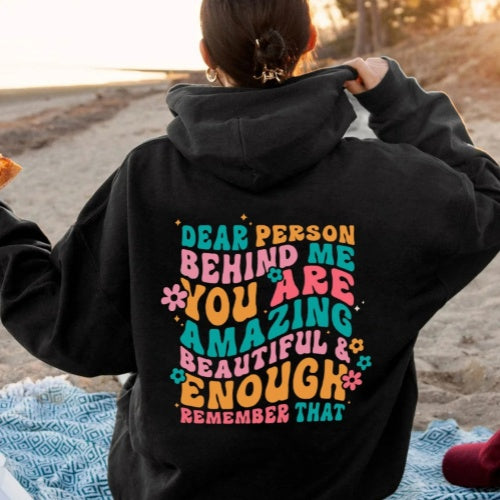 Cozy Oversized Back-Text Hoodie for Women