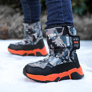 Boys' Velvet High-Top Snow Boots – Winter 2024, Big Kids Size