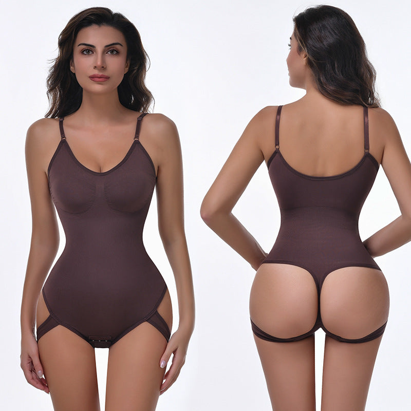 Body Shaping Belly Contraction Sling T-back Large Size Hip Lifting Jumpsuit