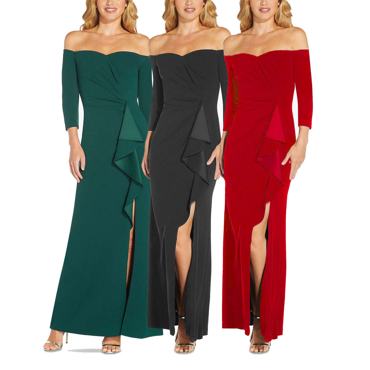 Womens Evening Gown Off-shoulder Dress