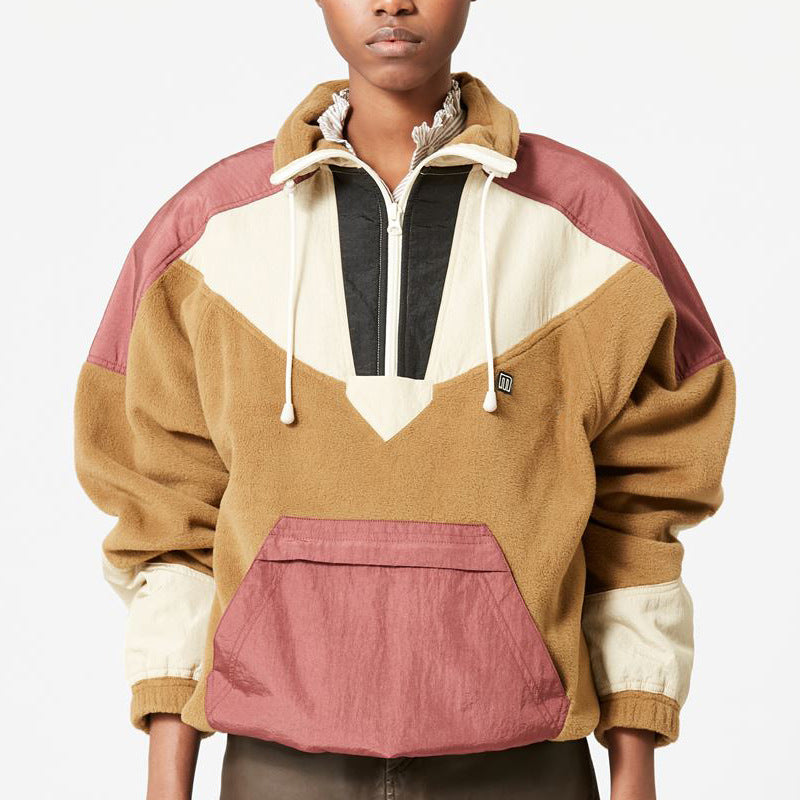 Cozy Colorblock Polar Fleece Zip Sweatshirt