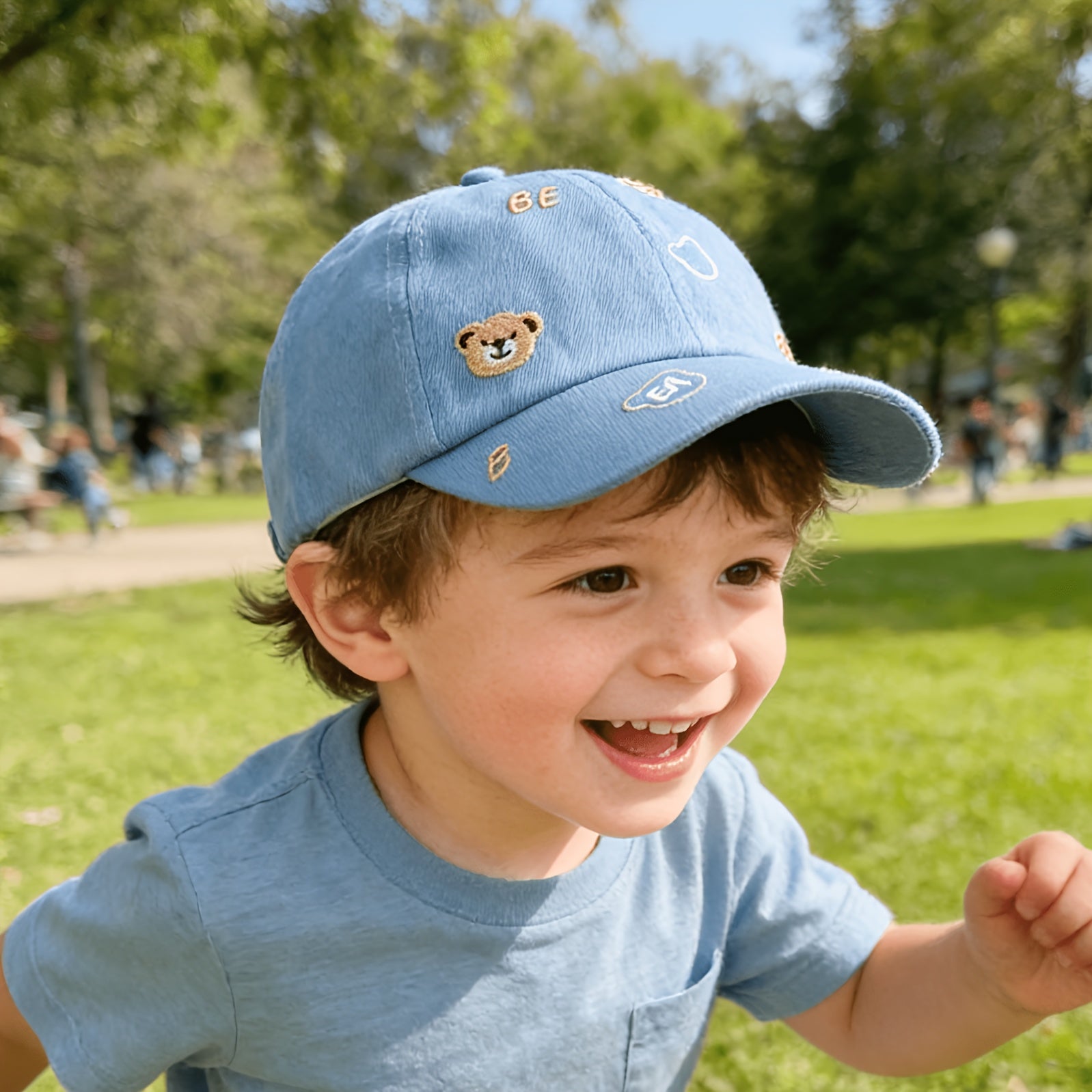 Embroidered Bear Baseball Cap for Toddlers