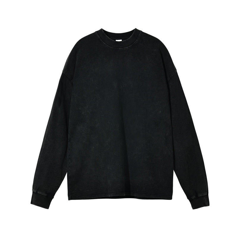 Solid Blank Ribbed Sleeve T Shirt