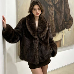 Chic Double-Sided Faux Fur Jacket