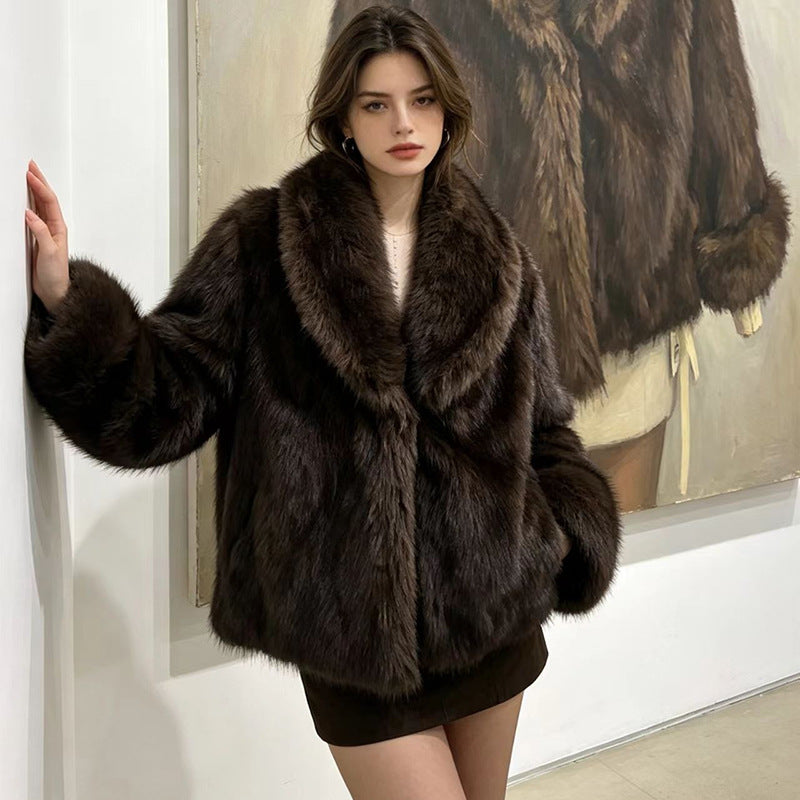 Chic Double-Sided Faux Fur Jacket