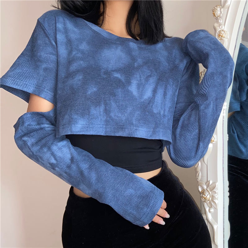 Trendy Tie-Dye Long-Sleeve Women's Pullover Shirt