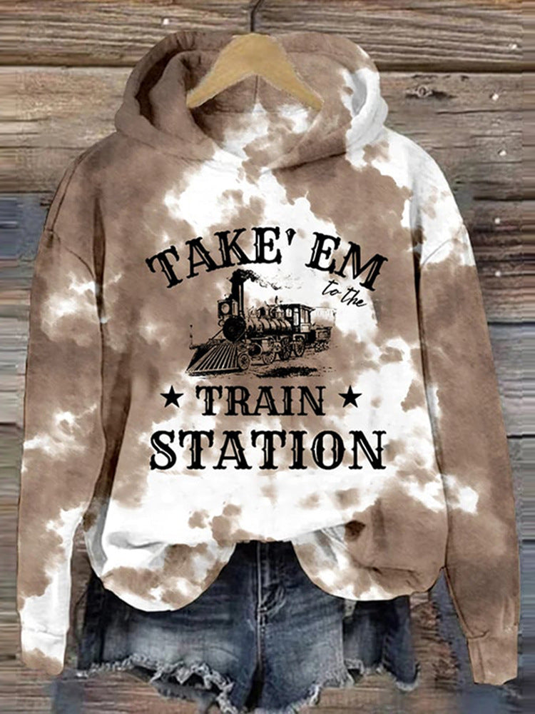 Cozy 3D Digital Print Drop-Shoulder Casual Pullover Sweater