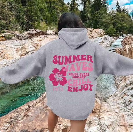 Women's Hip Hop Letter Print Fleece Hoodie