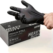 50pcs Black Disposable Pure Nitrile Gloves - Heavy Duty, Durable & Waterproof, Premium Quality for Kitchen, Tattoo Artists, Household Cleaning, Car Care - Disposable Protective Gloves, Cleaning Glo...