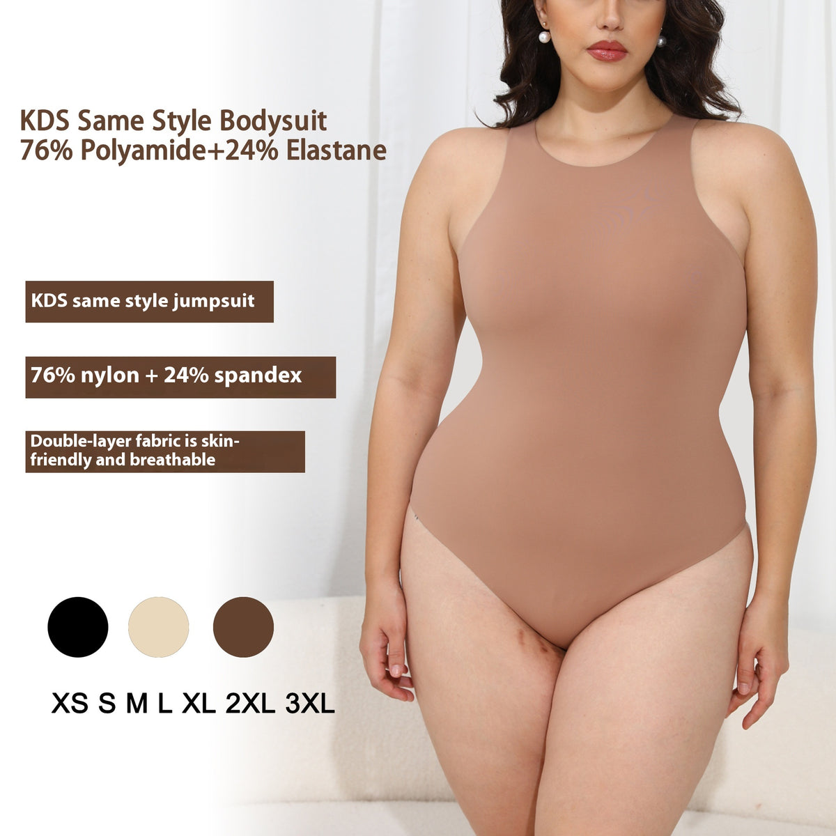 Seamless Nude-Feel Shaping Jumpsuit for All-Day Support