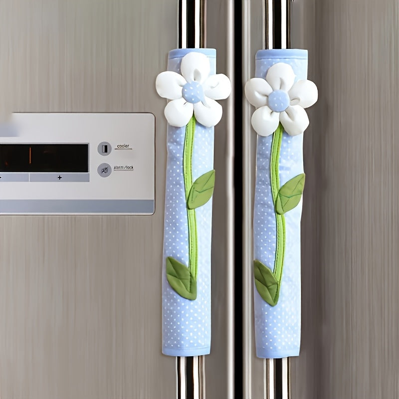 2‑Piece Flower Refrigerator Handle Dust‑Proof Covers