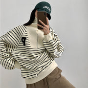 Retro American Polo Collar Sweatshirt