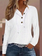 Women's Solid Color Half-Zip Casual Long Sleeve Hooded Sweatshirt