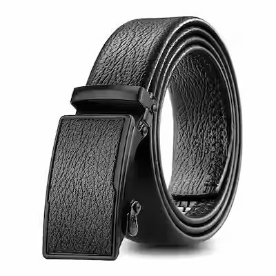 Black Bark Pattern Men's Scratch-Resistant Leather Belt