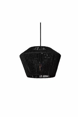 Black Macramé Cotton String Chandelier – Ecru Finish, Rustic Decorative Light Fixture (Bulb Not Included)