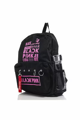Printed laptop backpack with piercing design
