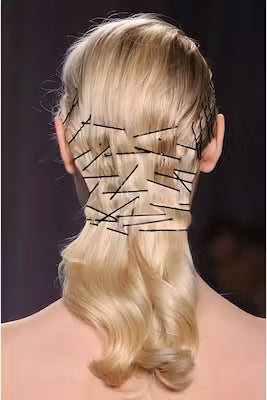Black metal wire hairpin set with clips
