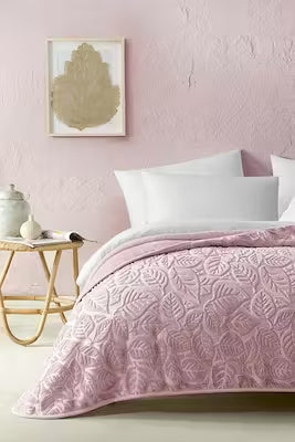 Embossed Polyester Blanket in Powder Blue