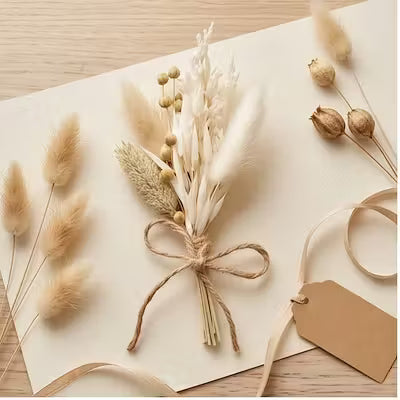 Boho Wedding Decor Set - 12 Mini Dried Flowers
