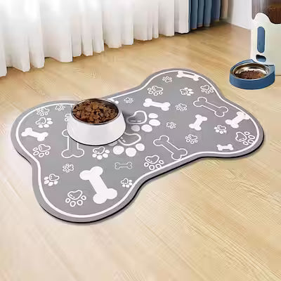 Bone Shaped Pet Feeding Mat with Rubber Backing