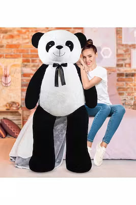 Child-safe plush panda bow tie with soft filling