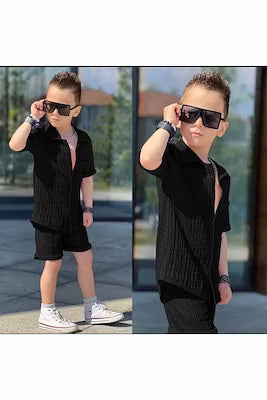 Breathable cotton shorts set for boys