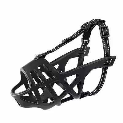 Breathable Dog Muzzle for Large Breeds - Adjustable Reflective Mask