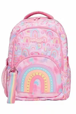 3-compartment school backpack with attachable lunch box and fun prints