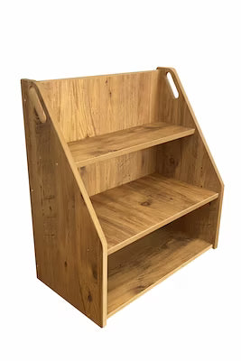 Solid wood montessori toy shelf for children's play and storage