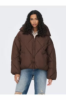Bomber coat for women with high neck and ribbed cuffs