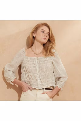 Colorful LED button detail blouse for events