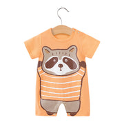 Summer Baby Short Sleeve Cotton Cartoon Jumpsuit