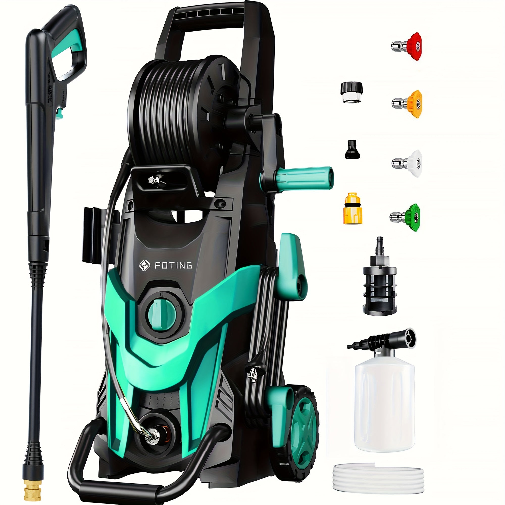 2025Upgraded Electric Pressure Washer, 4500 PSI 3.2 GPM Power Washer with 4 Quick Connect Nozzles, Inlet Hose & Filter& Foam Cannon for Cars/Fences/Driveways/Home Cleaning
