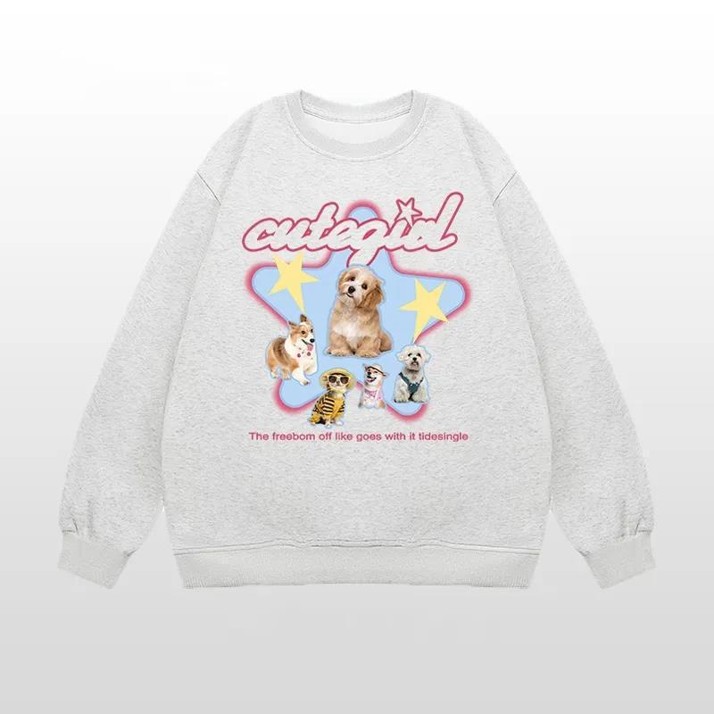 Vintage Retro Crew Neck Loose Cotton Sweater