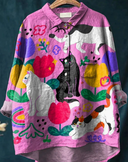 European And American Long Sleeve Shirt 5 Button Cardigan Hawaiian Style Shirt