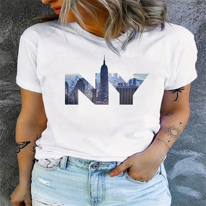 Fashion Casual Round Neck Women's T-Shirt