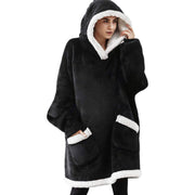 Lazy Pullover Pajamas Women's Thermal Clothes Lambswool TV Blanket Hug Hoodie TV Cold Protective Clothing