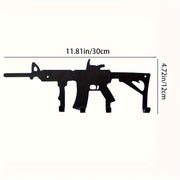 Black Metal Retro Gun-Shaped Wall-Mounted Key Hook Rack