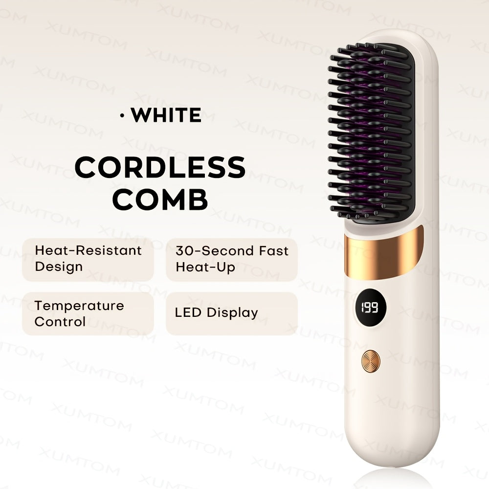 4-Temperature USB-C Hair Straightener and Curling Brush