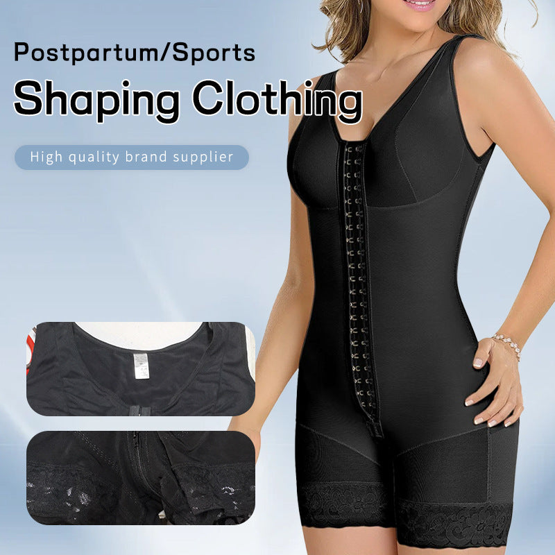 Plus Size Corset Zipper Waist One-Piece Bodysuit