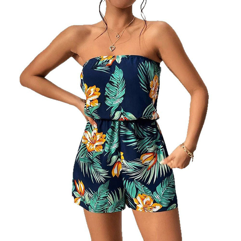 Women's Floral Backless High-Waist Bodycon Jumpsuit