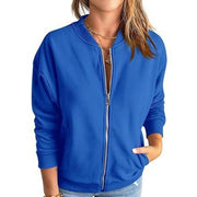 Cozy Velvet Zipper Sweater – Loose Fit Long Sleeve Top