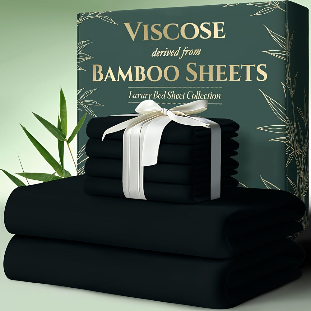 6pcs Bamboo Cooling Bed Sheets Sets Queen Size