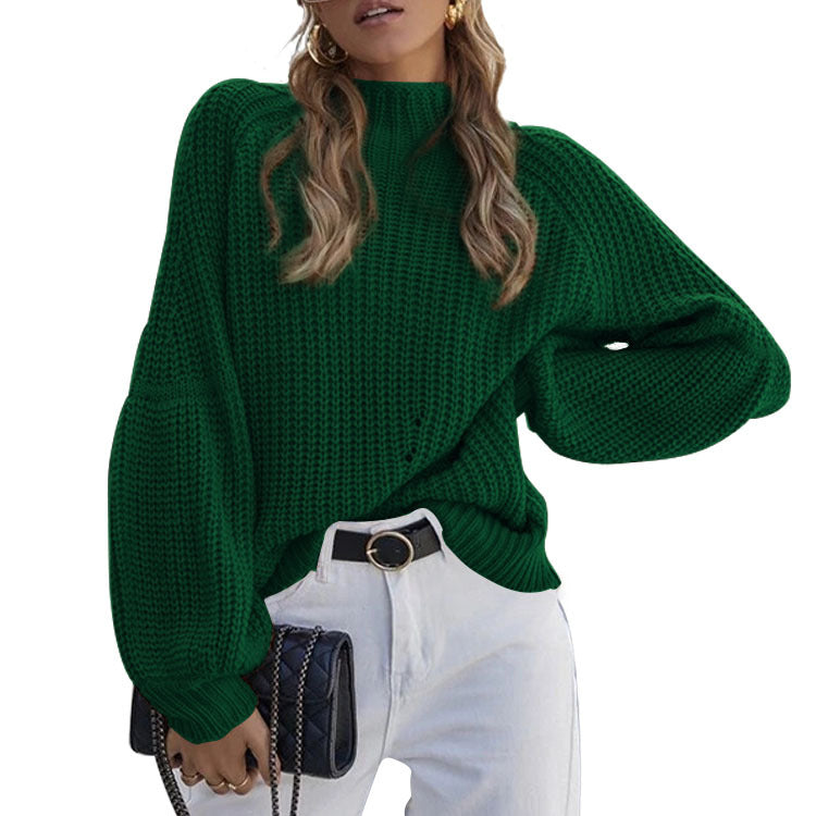 Autumn and Winter New Loose Half-high Collar Sweater