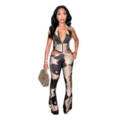 Sexy V-Neck Halter Hollow-Out Jumpsuit