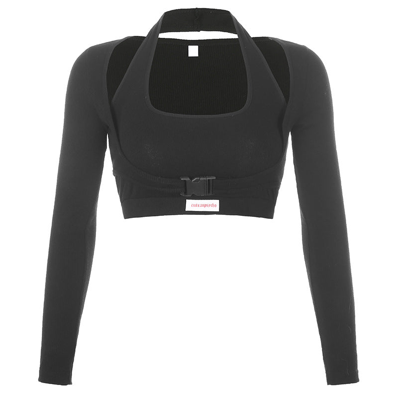 Sexy Hollow Two-Piece Women's Crop Top & Pants Set